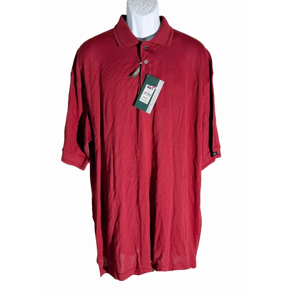 TOMMY ARMOUR Men's Short Sleeve Button‎ Down Polo Golf Shirt Red XL